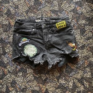 Mossimo black denim patch shorts